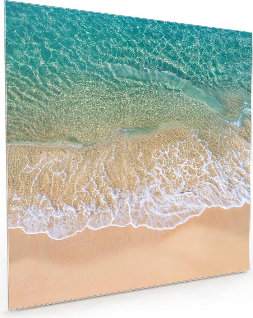 Küchenrückwand Spritzschutz Glas mit Motiv Strandwellen 40 x 40 cm