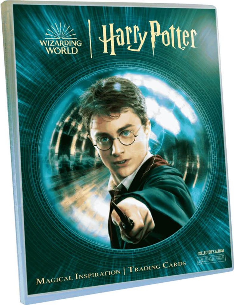Harry Potter character on a circular, glowing background with text.