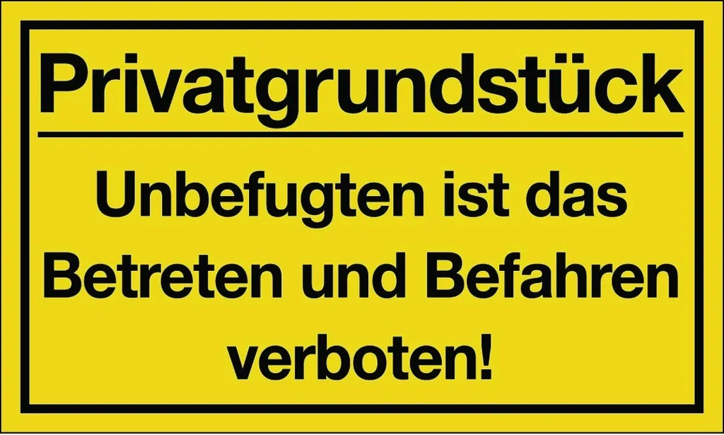 Plaque de signalisation pour terrain privé 400x250mm jaune et noir