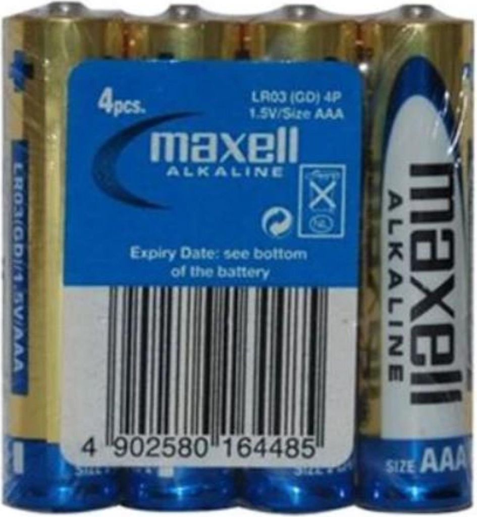 Batterieset - 4x Alkalibatterie AAA (R3) - 1,5 V - Lange Laufzeit - Hohe Qualität - Folienverpackung