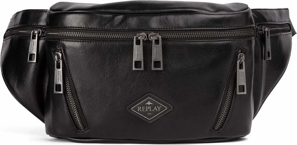 Sac banane REPLAY Belt Bag Noir - Sacoche de ceinture tendance en cuir