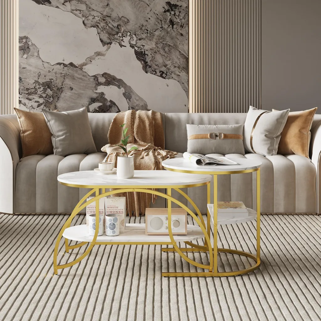 Tavolino da Salotto ProximaX Marmo Bianco | Design Minimal Metal