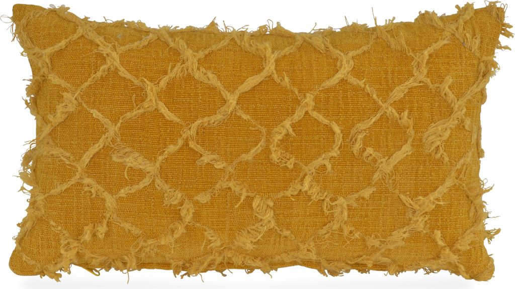 H.O.C.K. Nuvole Kissen 50x30cm maiz gelb col. 501 mit Fransen