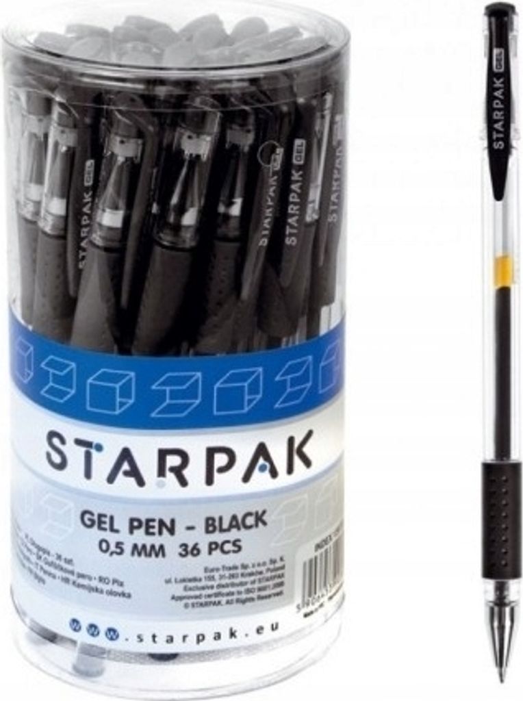 Schwarzer Gelstift mit Kappe 0,7 mm