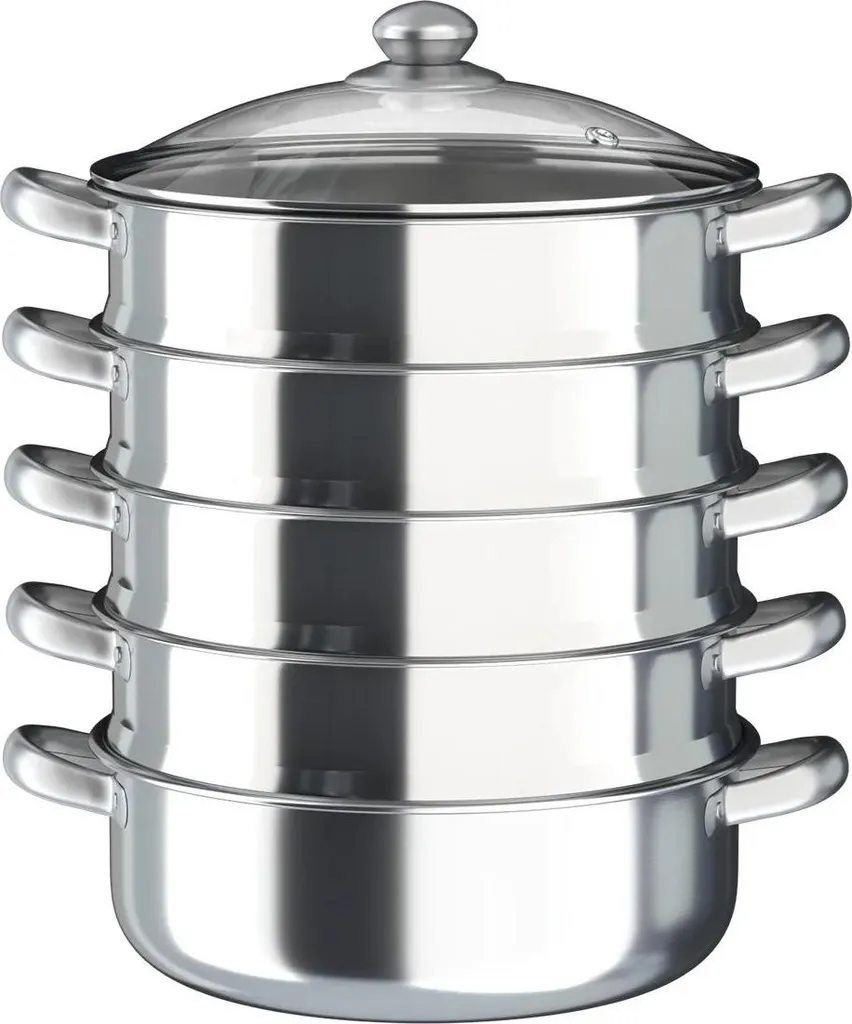 Vaporiera 30 cm in Acciaio Inox a 5 Ripiani - Pentola Bagnomaria Professionale