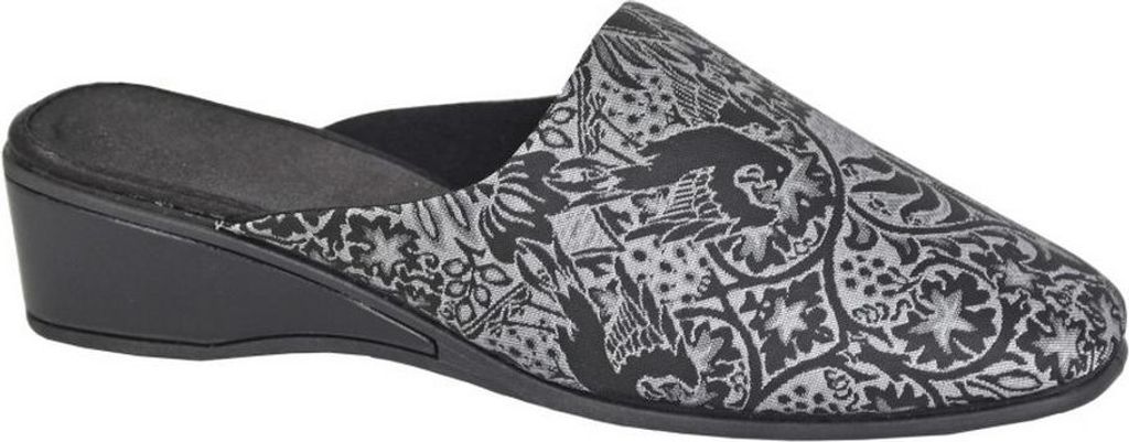 Sleepers - "Priya" Pantoffeln für Damen, Brokat DF4592 (37 EU) (Schwarz/Silber)