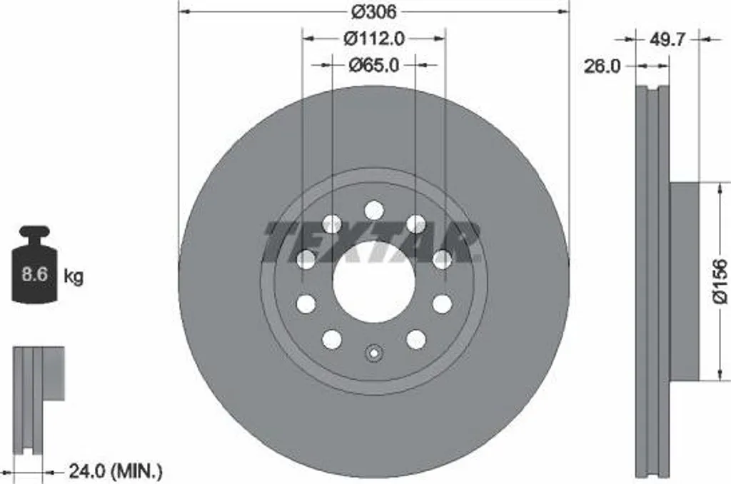 Disque de Frein Ventilé 312mm pour Audi A3 8Y et Golf 8 Série 92334805