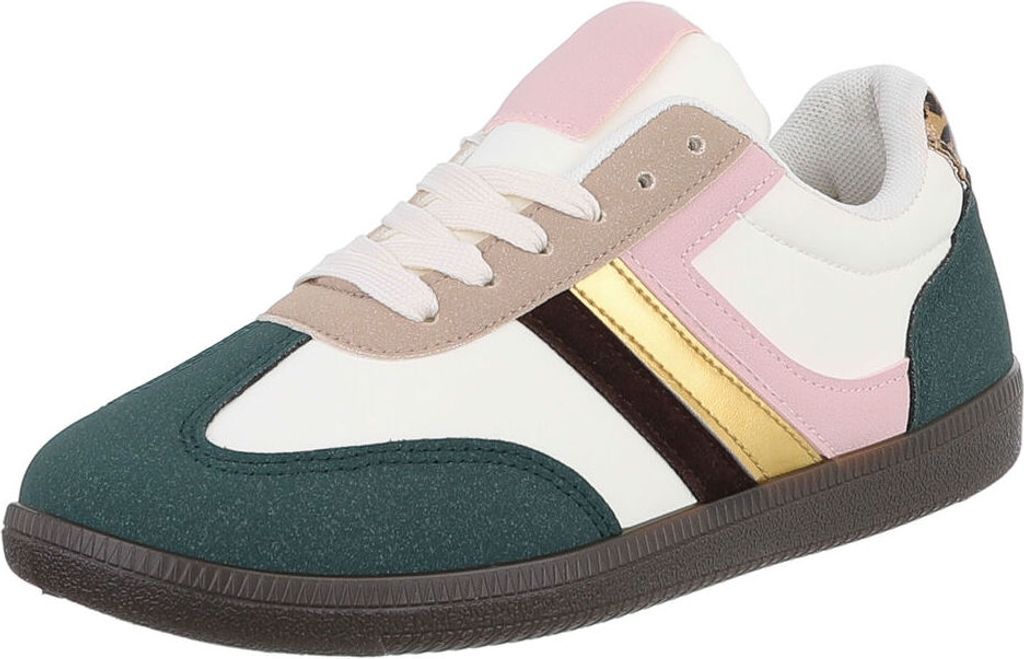 Ital-Design Damen Freizeitschuhe Wildlederoptik, Lederoptik Sneakers Low 88519432 Grün Gr. 36