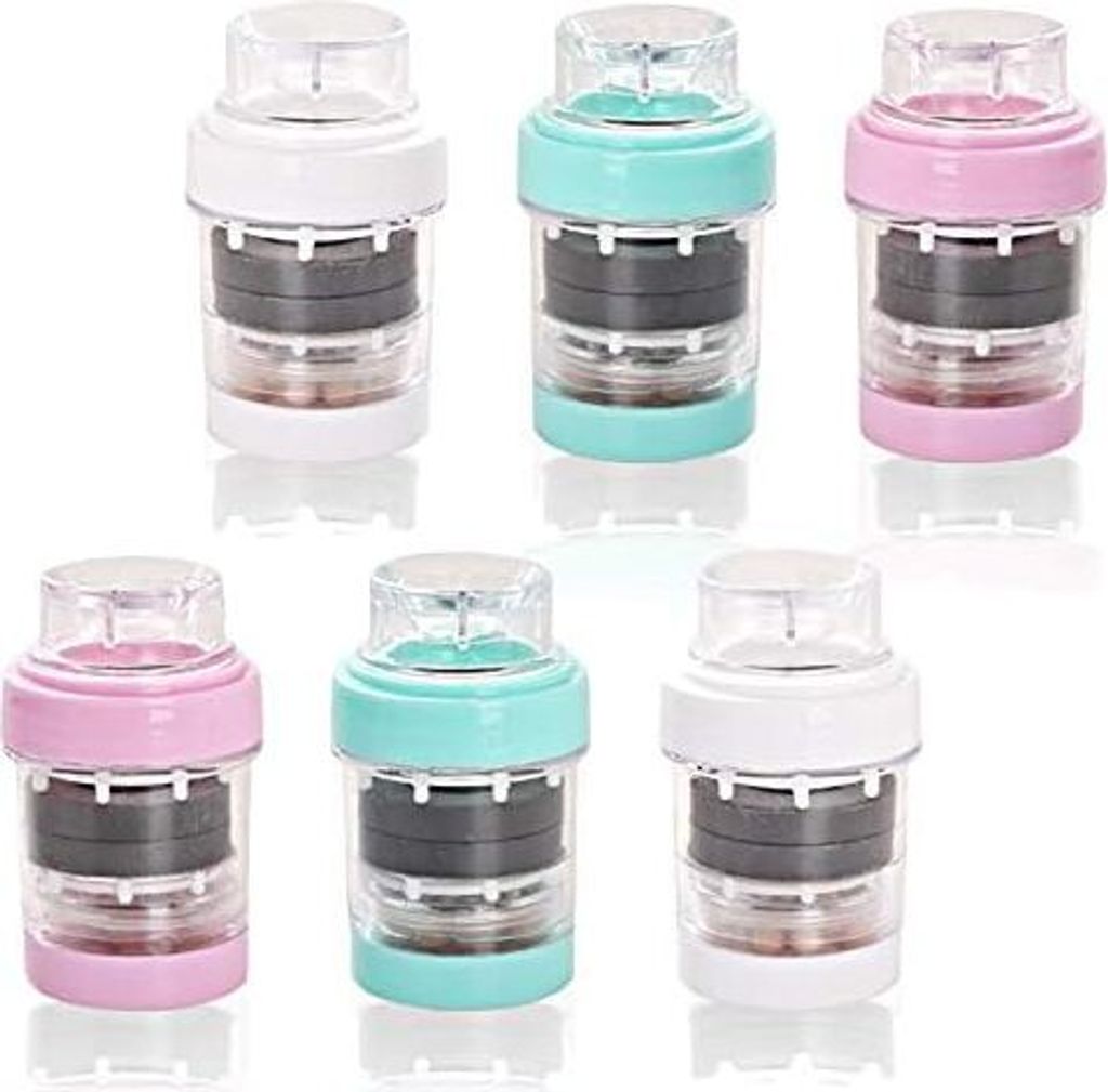 6 Stück Mini-Wasserhahn-Wasserfilter, Aktivkohle, Wasserhahn-Wasserfilterkartusche, Luftreiniger, Clean Booster, Dusche, Küche, Wasserfilter, Was...