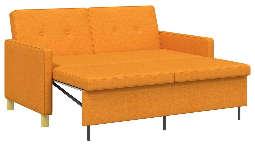 vidaXL Schlafsofa Ausziehbar Dunkelgelb Stoff