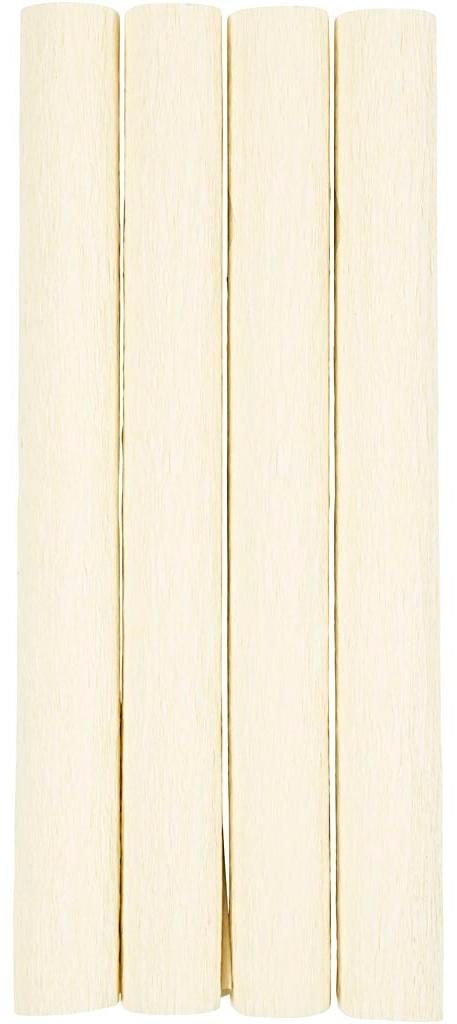 Creativ Company Krepppapier, Blatt 25 x 60 cm, Kreppverhältnis: 180 %, 105 g, gebrochenes Weiß, 4 Blatt 1 Karton