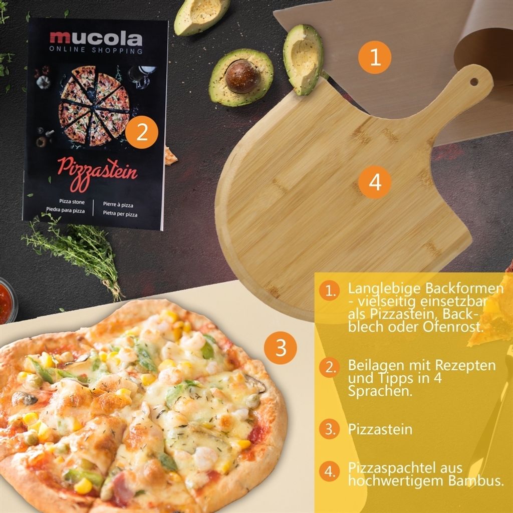 Pizzastein SET 4tlg. Backstein Steinofen | Kaufland.de