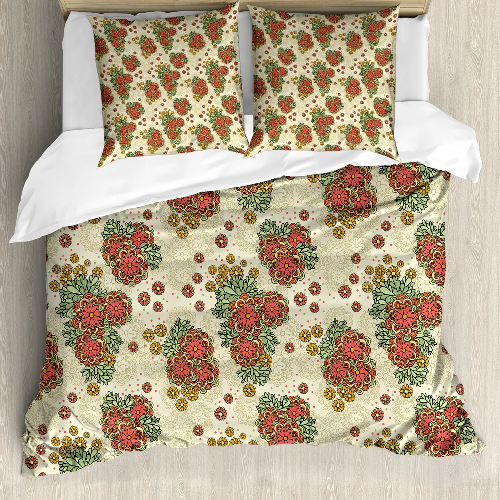 Copripiumino Ipoallergenico ABAKUHAUS Fiori d'Autunno 155x220