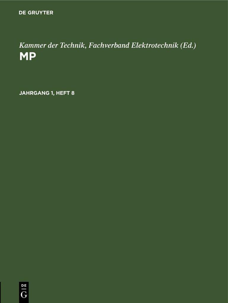 MP. Jahrgang 1, Heft 8