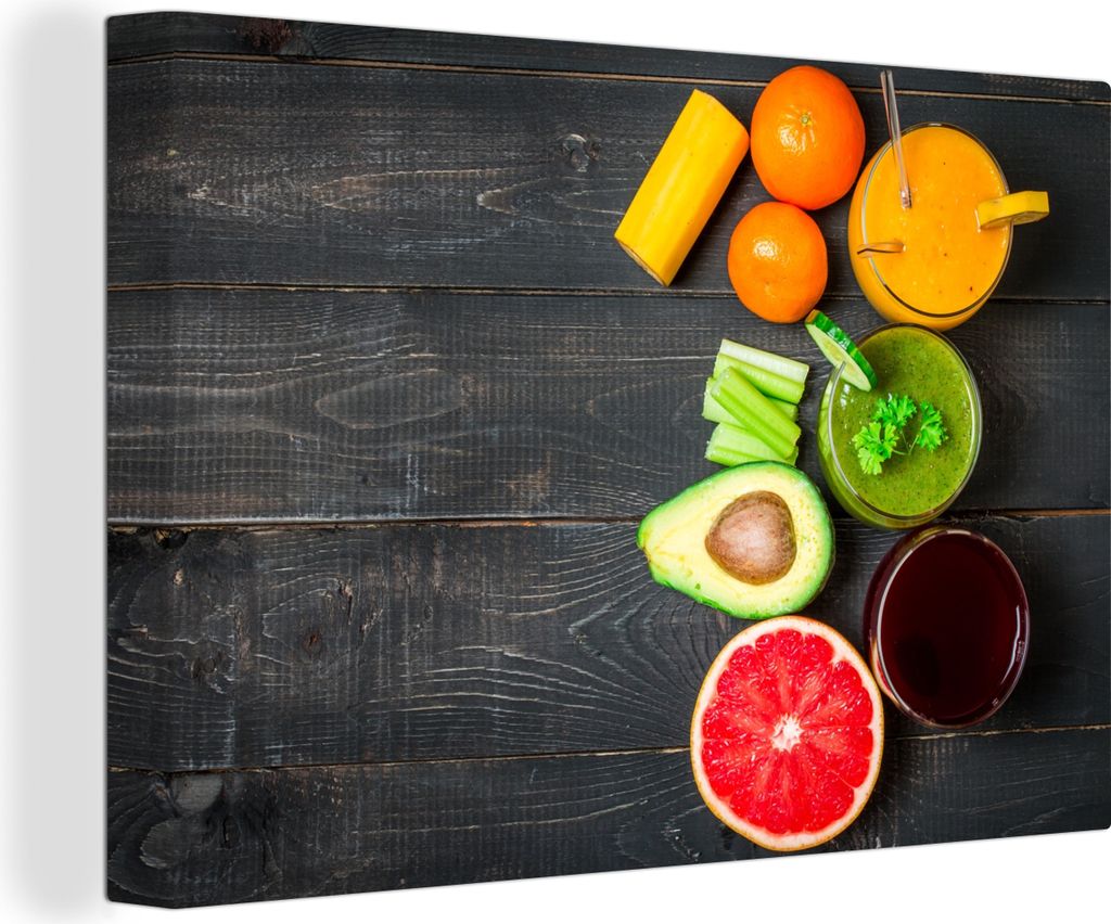 OneMillionCanvasses - Leinwandbilder - 150x100 cm, Obst - Smoothie - Industriell - Sommer, Wandbilder Kunstdruck Wanddekoration - Foto auf Leinwa...