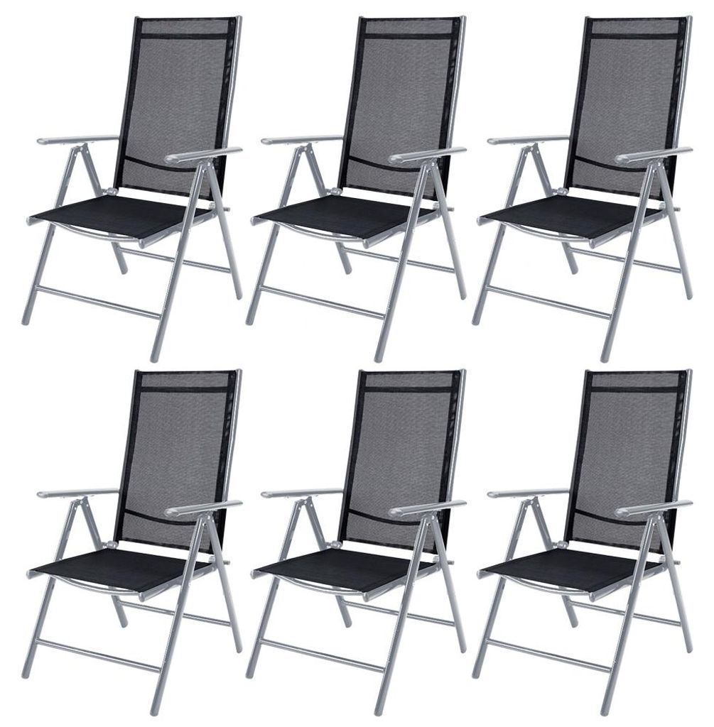 CASARIA® 6x Chaises de jardin pliantes aluminium 120kg Image du produit 