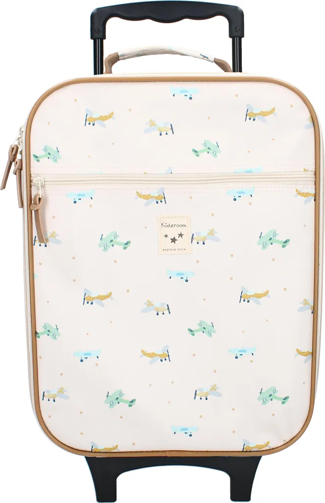 Vadobag Trolley Beige avec Imprimés Avion Cool - Valise Enfant One Size