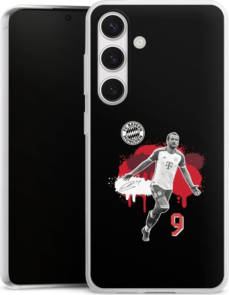DeinDesign Slim Hülle für Samsung Galaxy S24 Silikon Case Ultra Dünn Handyhülle FC Bayern München Offizielles Lizenzprodukt Harry Kane