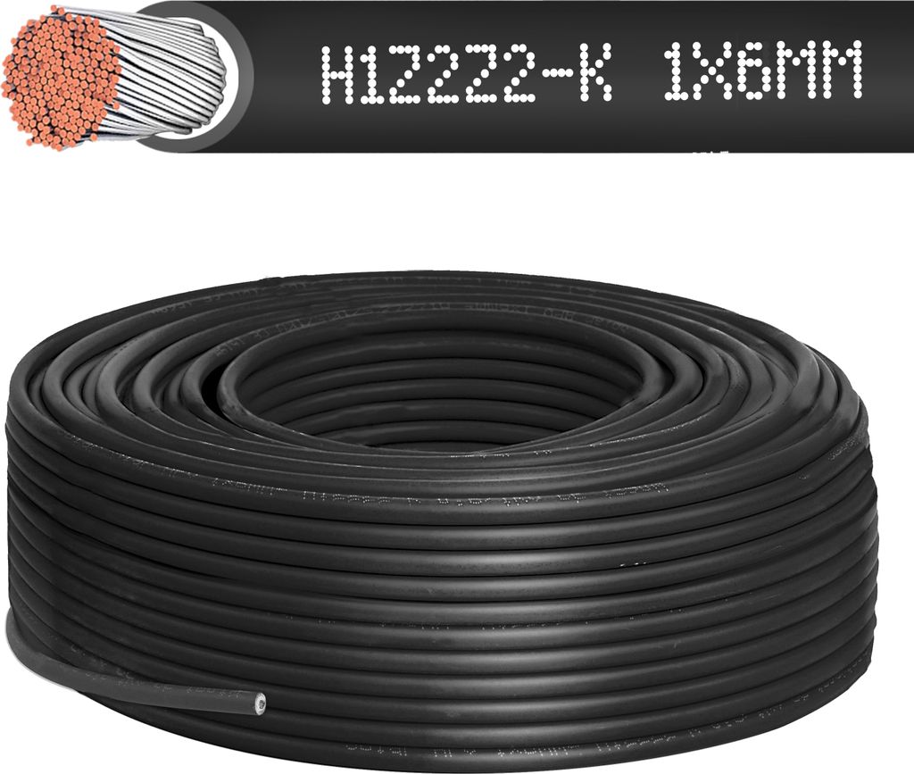 Solarkabel 6mm² Schwarz 10m – PV Leitung Für Photovoltaik Bis 1,5kV DC