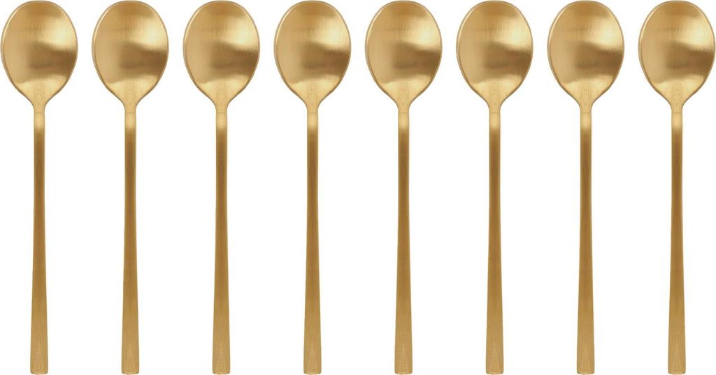 Teelöffel aus Edelstahl – 14,5 cm – Gold – 8 Stück
