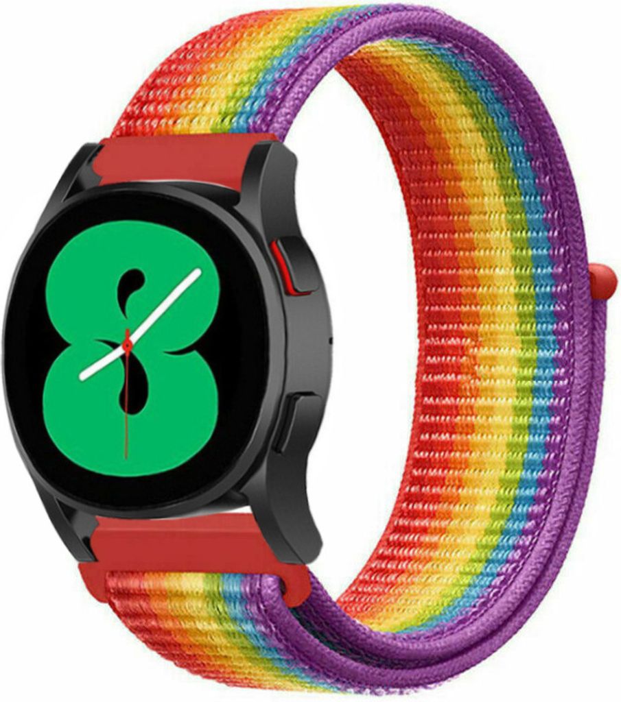 Strap-it Samsung Galaxy Watch 4 - 44mm Nylonarmband (Regenbogen)