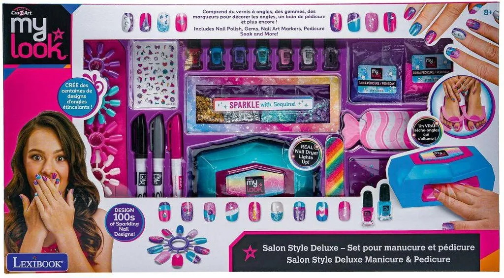 Salon Style Deluxe - Set manucure et pédicure complet avec 10 embouts