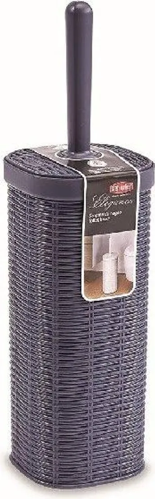 Set Toilette Blu Scuro Rattan 40x11,5cm - Armonia e Ordine Plastimex