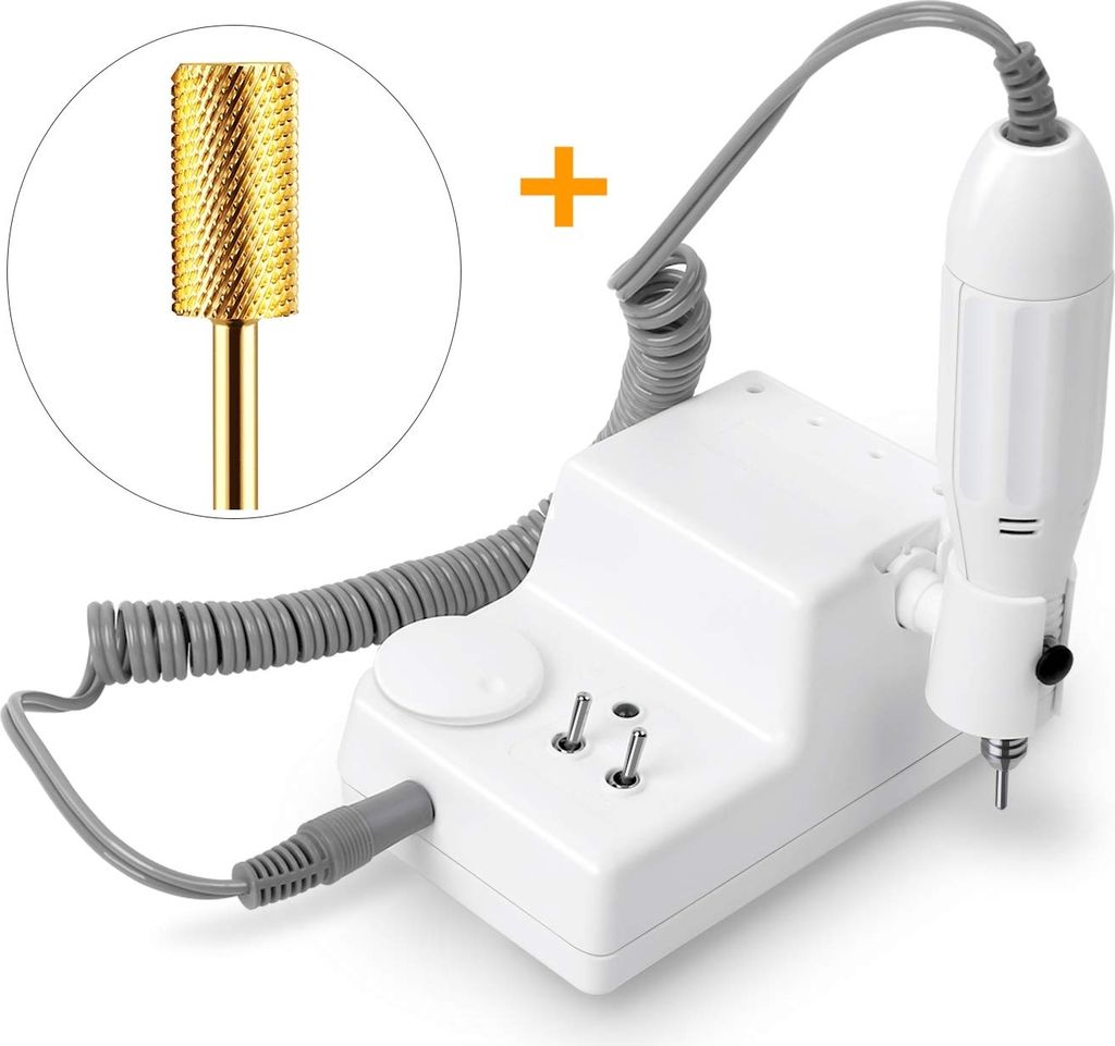 JSDA 6MW Nagelfräser Elektrisch Gelnägel Acryl Maniküre Pediküre Hornhaut Inkl 4x Aufsätze & 1x Premium Hartmetall Bit