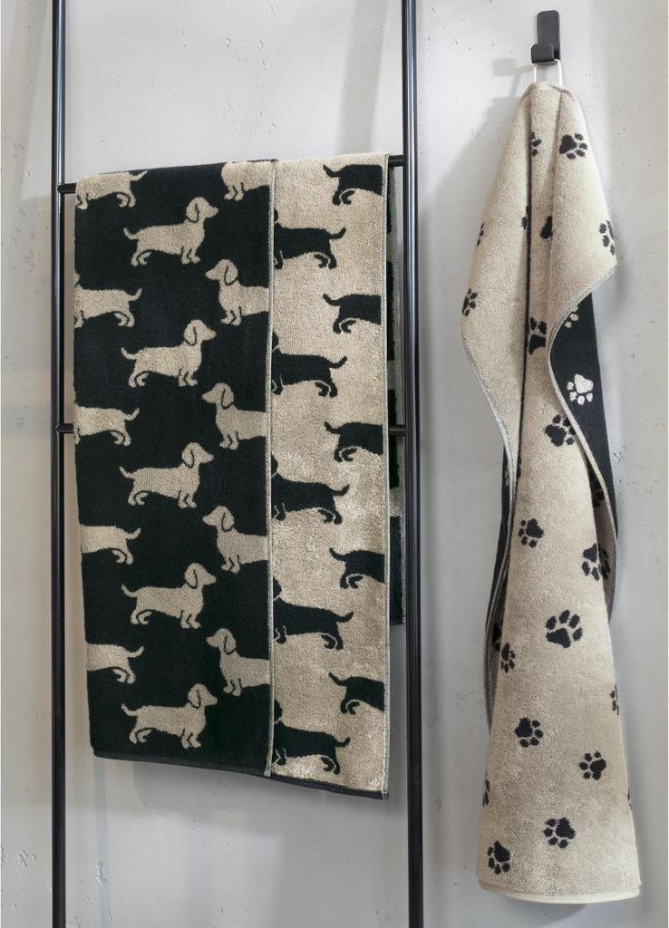 Cawö uterák do sprchy We love Dogs 6247-93 Paws Black Obrázok produktu 