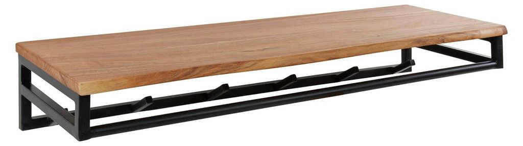 FURNLUX Kleiderbügel Akazie Und Schwarz 100cm / Hauptfarbe: Braun / Abmessungen: 100 x 17 x 35 cm