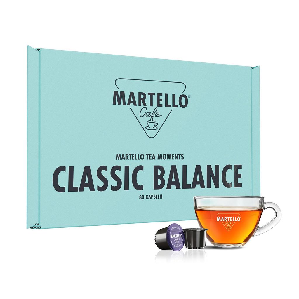Martello Tee Set CLASSIC BALANCE - Frische, aromatische Blätter - 80 Kapseln, Für MARTELLO-Kapselmaschinen