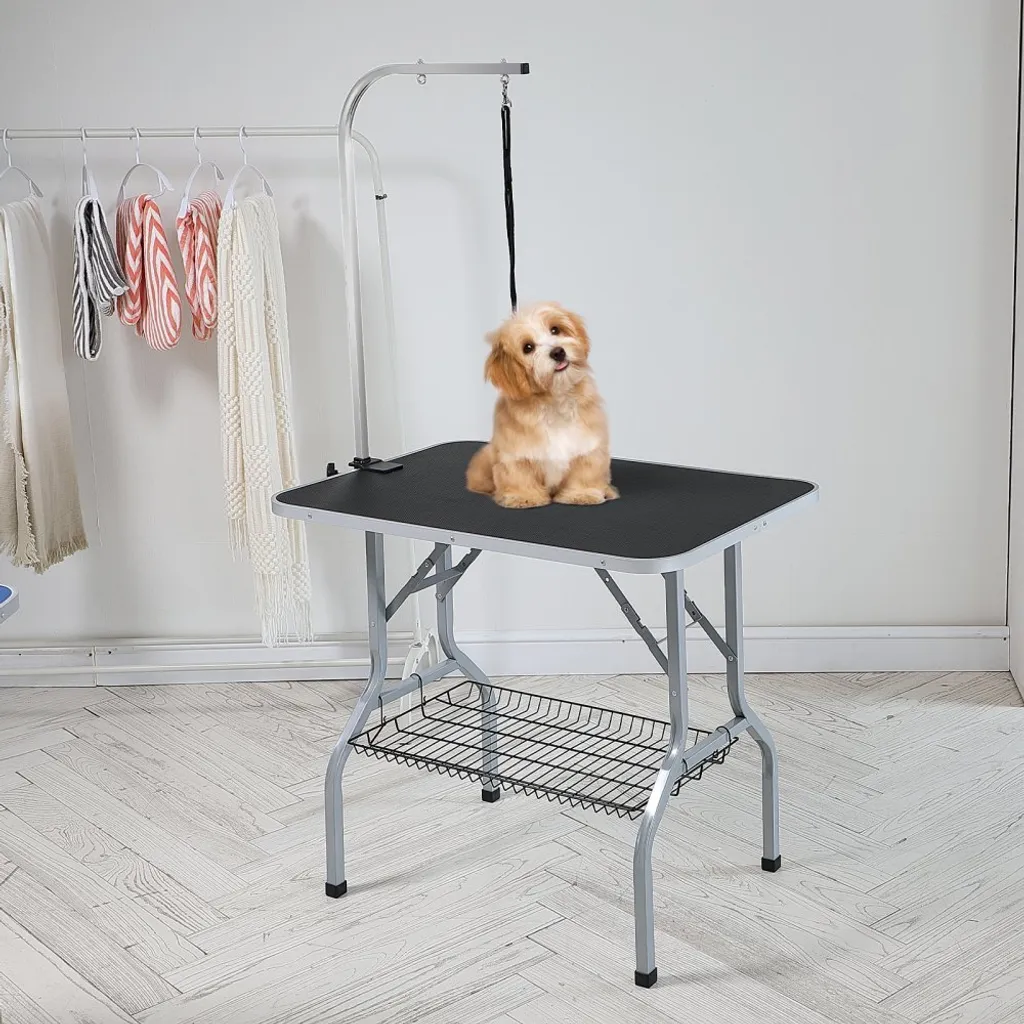Coiffeuse pliable pour chien et chat - Table de toilettage robuste - 8