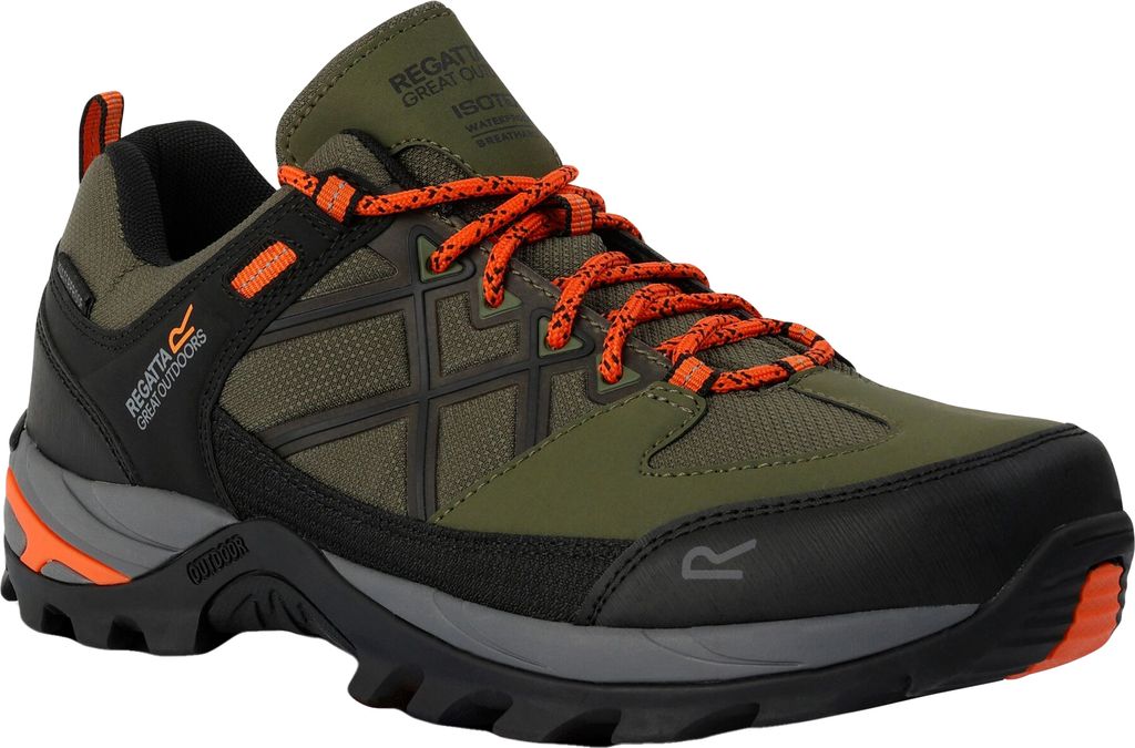 Regatta - Herren Wanderschuhe "Samaris III" RG9773 (47 EU) (Zypressen-Grün/Leuchtend Orange)