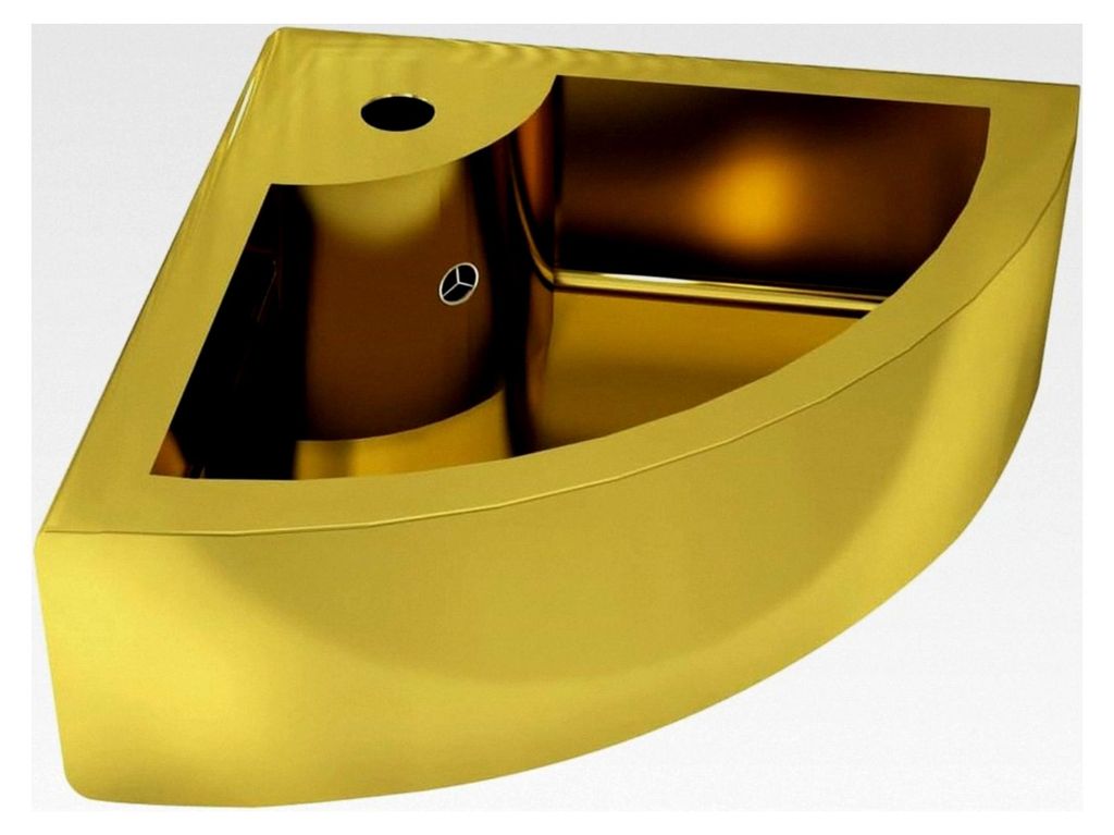 Waschbecken mit Überlauf aus Keramik, goldfarben, für Badezimmer und Toiletten