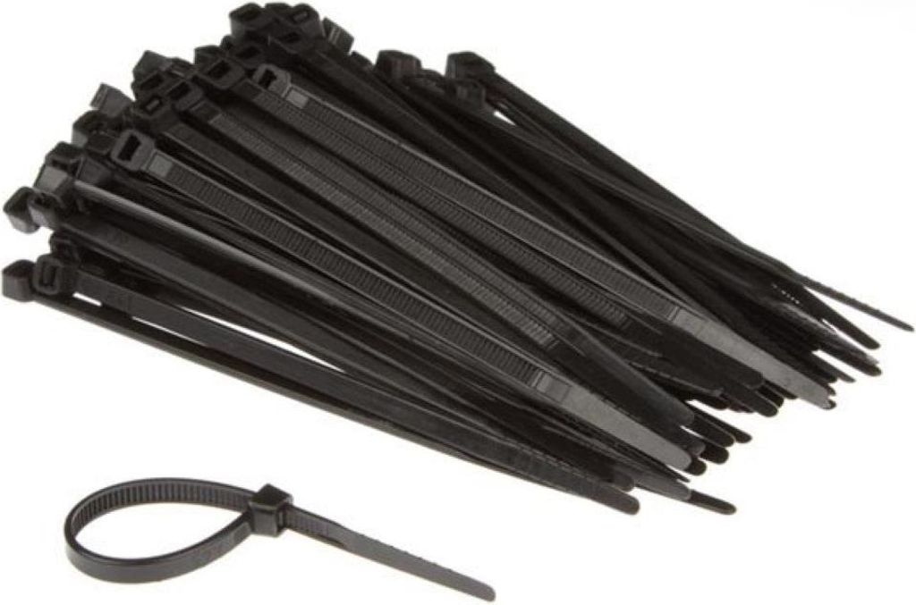 Nylon-Kabelbinder-Set - 4,6 x 120 mm - Schwarz (100 Stück)
