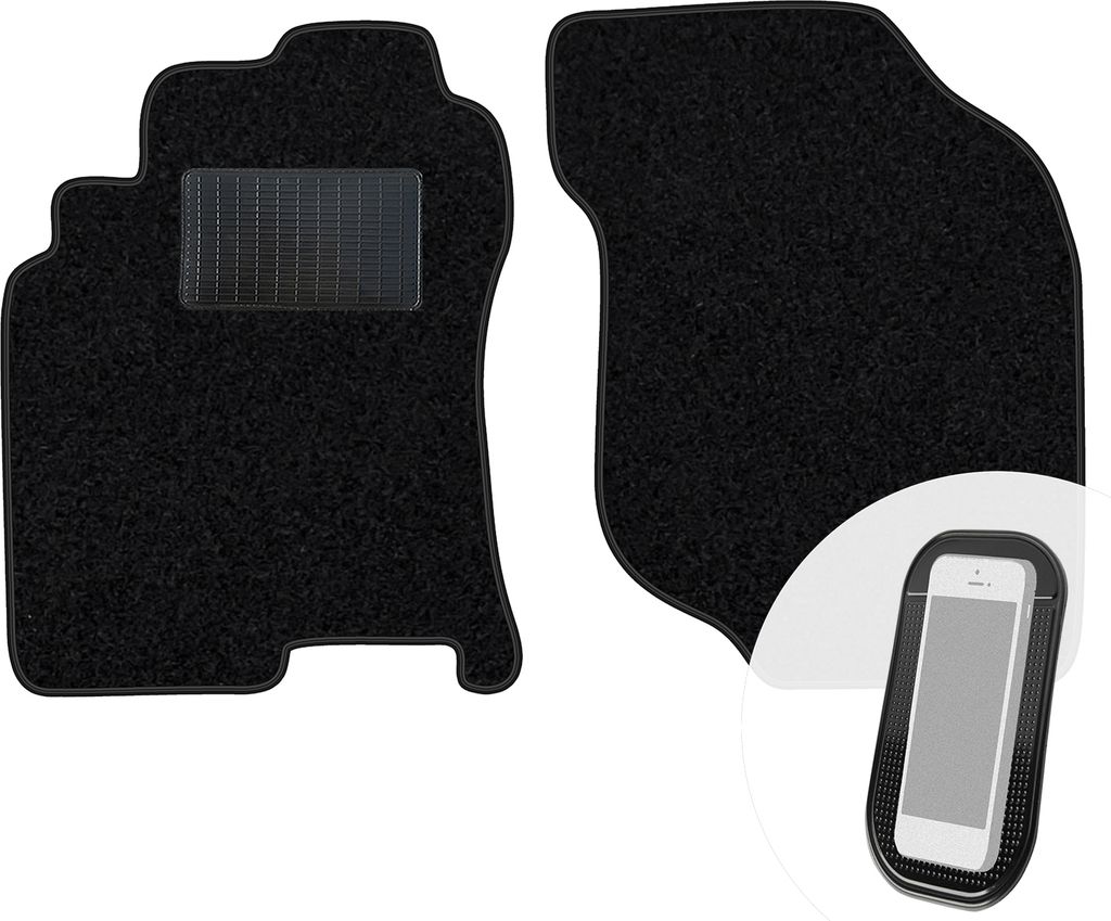 moto-MOLTICO Vorne Fußmatten Auto Velours Autoteppiche Schwarz Automatten Set 2-teilig passend für Nissan X-trail 2001-2007