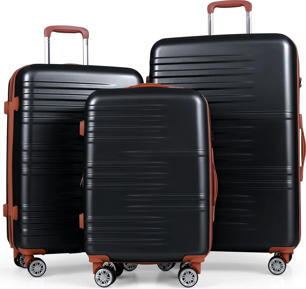 Set Valigie Famiglia COSTWAY 3pz Nere | Robuste, TSA ed Espandibili