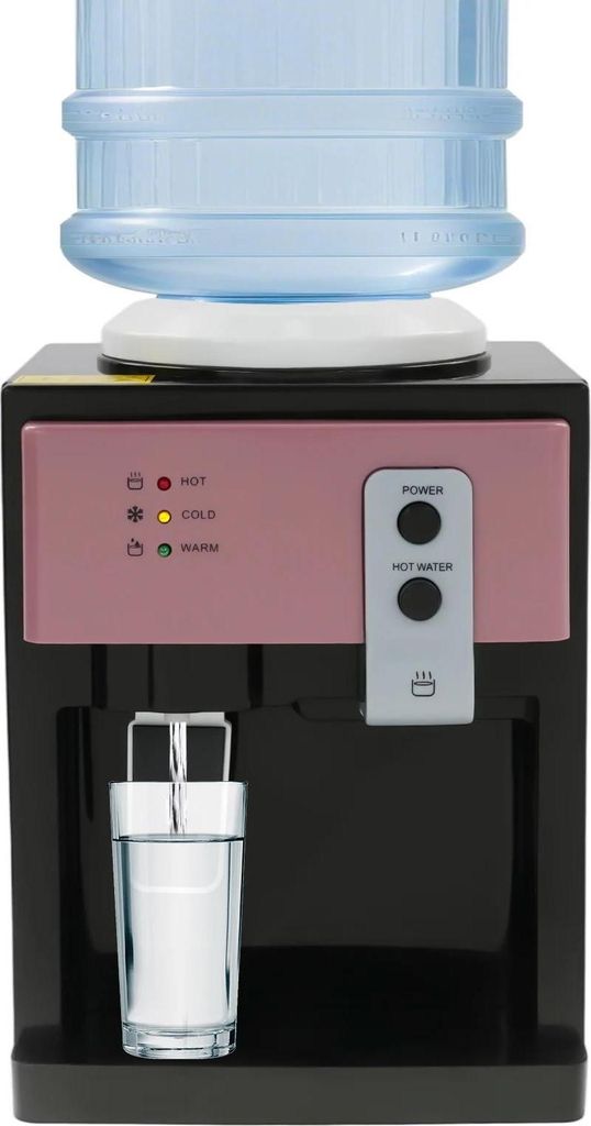 Tisch Wasserdispenser - Elektrischer Wasserspender 220V - 550W Heiß- und Kaltwasser - Mini Tischgerät für Zuhause - Pink
