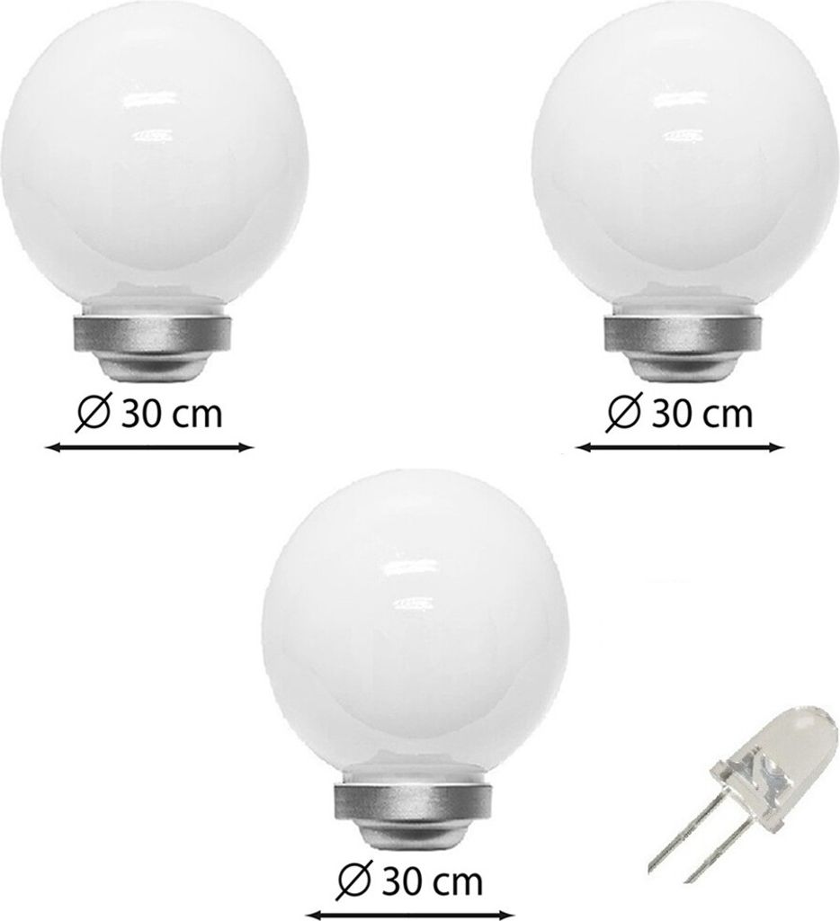Dalux® Solar-Kugel-Dekoleuchte OLA Garten 3er Set : 30cm + Produktbild 
