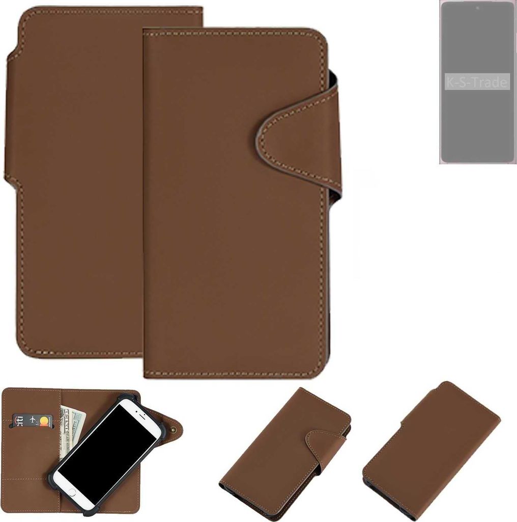 K-S-Trade Schutzhülle Klapphülle Kunstleder kompatibel mit HMD Skyline braun Handy Hülle Wallet Case