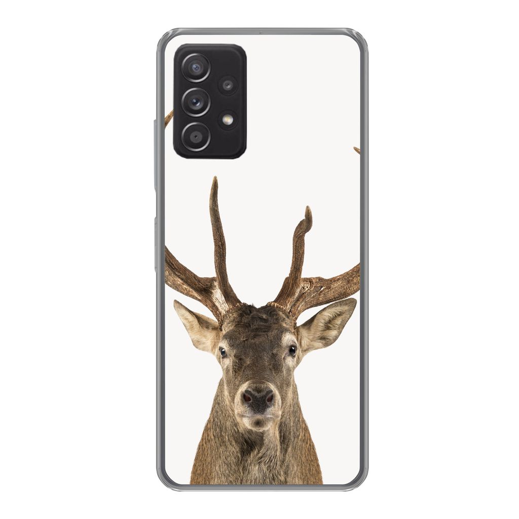 MuchoWow Handyhülle Schutzhülle Hülle für Samsung Galaxy A53 5G Hirsche - Tiere - Geweih - Kinder - Jungen Silikon Softcase Handy Hülle - Sc...