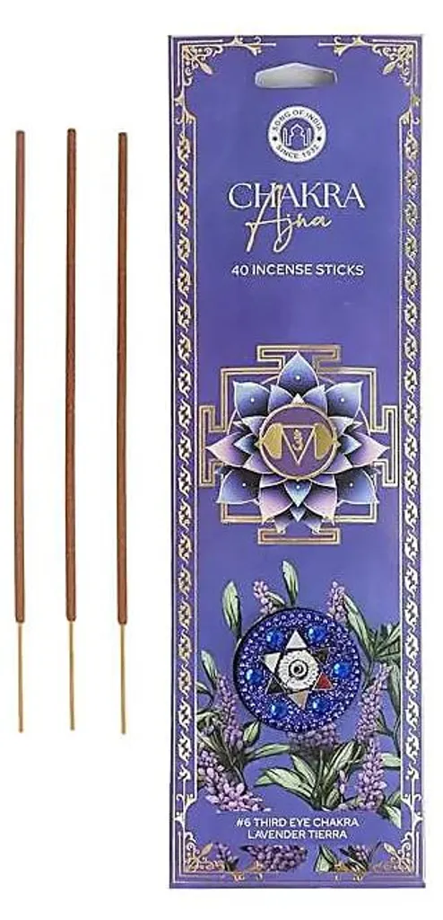 Réduisez le Stress avec l'Encens Ajna Chakra Lavande Tierra - Lot 6