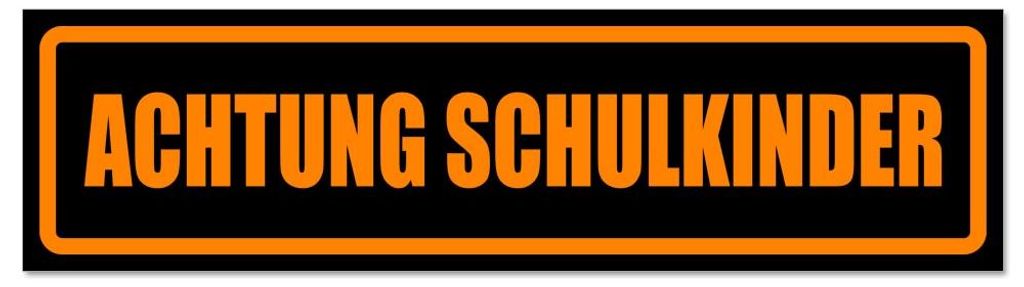 Kiwistar - Autoaufkleber - Orange - Schwarz - 30 x 8 cm - Achtung Schulkinder - Hinweis Aufkleber Sticker für Auto, Kfz, Fahrrad, PKW, LKW