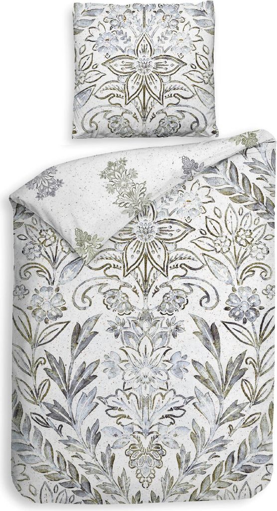 Heckett and Lane Perkal Ibernia Bettwäsche 135 White Abstract White 1 Bettbezug 135x200cm + 1 Kissenbezug 80x80cm