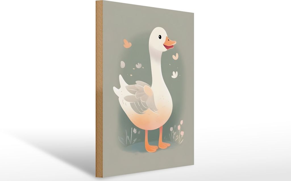 Holzschild Gustav die Gans, 40 x 30 cm, Holzschilder Tier Kinder