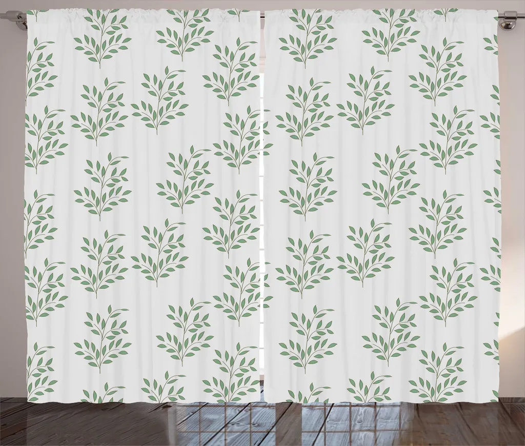 Rideau fleurs 280x225 cm Vert Jade pour cacher le vis-à-vis salon