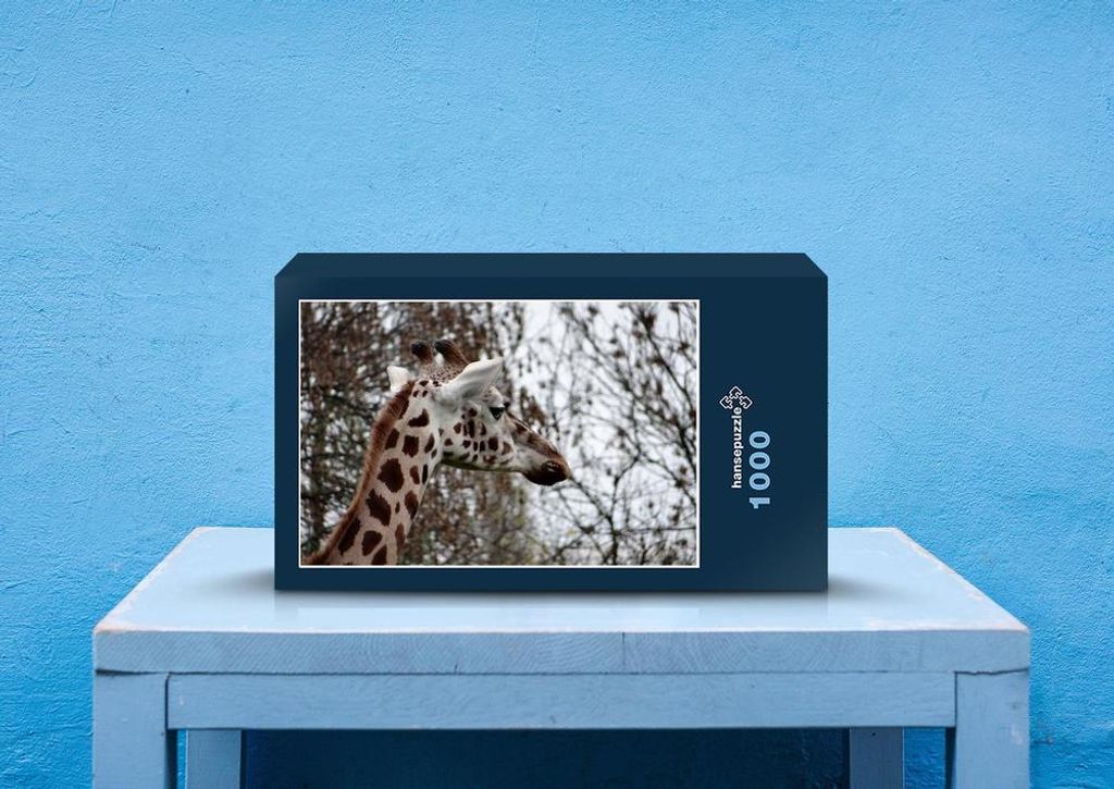 hansepuzzle 83386 - Giraffe Puzzle, 1000 Teile, Natur, 60,0 x 46,0cm mit hochwertiger Aufbewahrung, Kartonbox und wiederverschließbarem Beutel