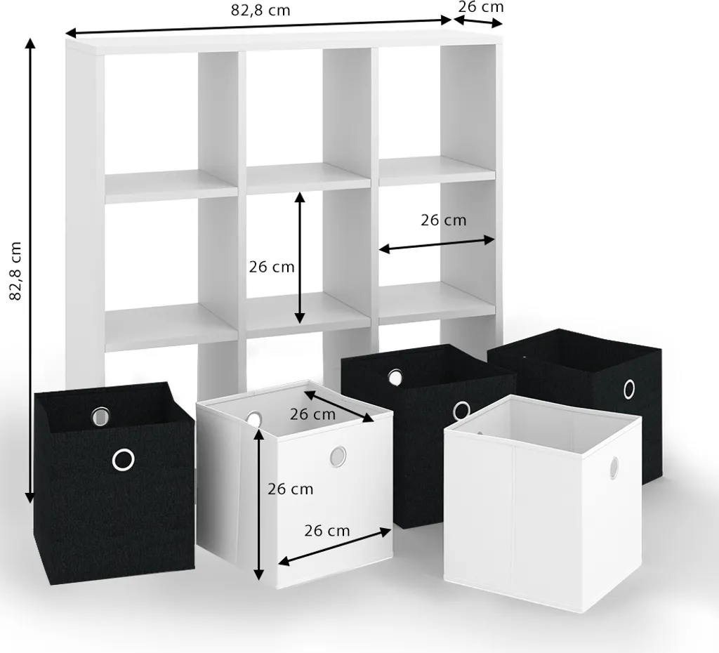 Petit Meuble Cube Blanc Vicco Hylda 82,8cm Structure Robuste et Chic