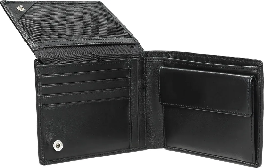Esquire Harry Portefeuille RFID avec Rabat - Cuir Véritable Noir Quer - 11