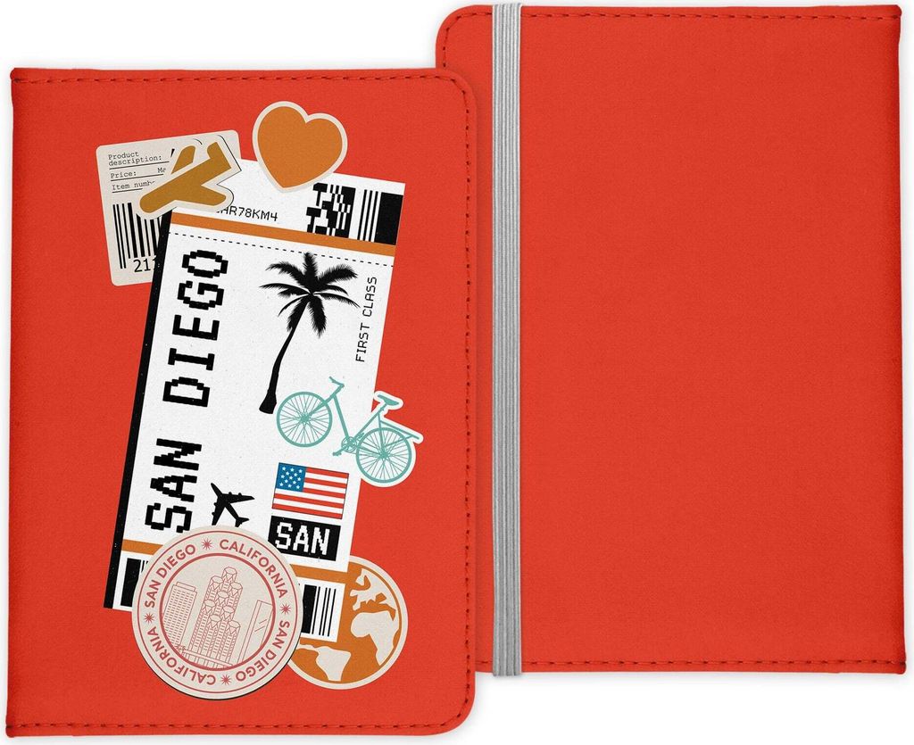 22Feels San Diego Souvenir Reisepasshülle Organizer Reisen Gadgets Kalifornien USA Vereinigte Staaten Urlaub Kunst-Leder Etui Cover Frauen Männer...